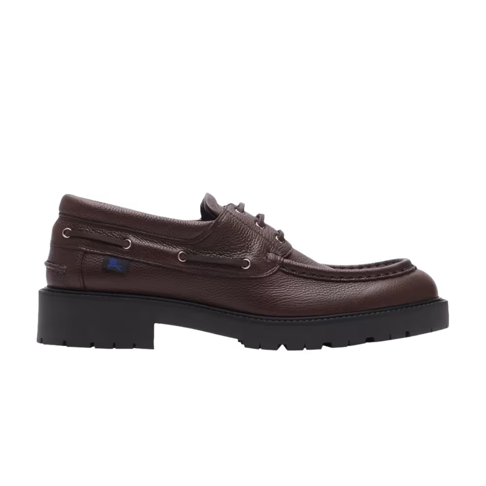 Burberry Leather Raft Boat Chocolate Brown