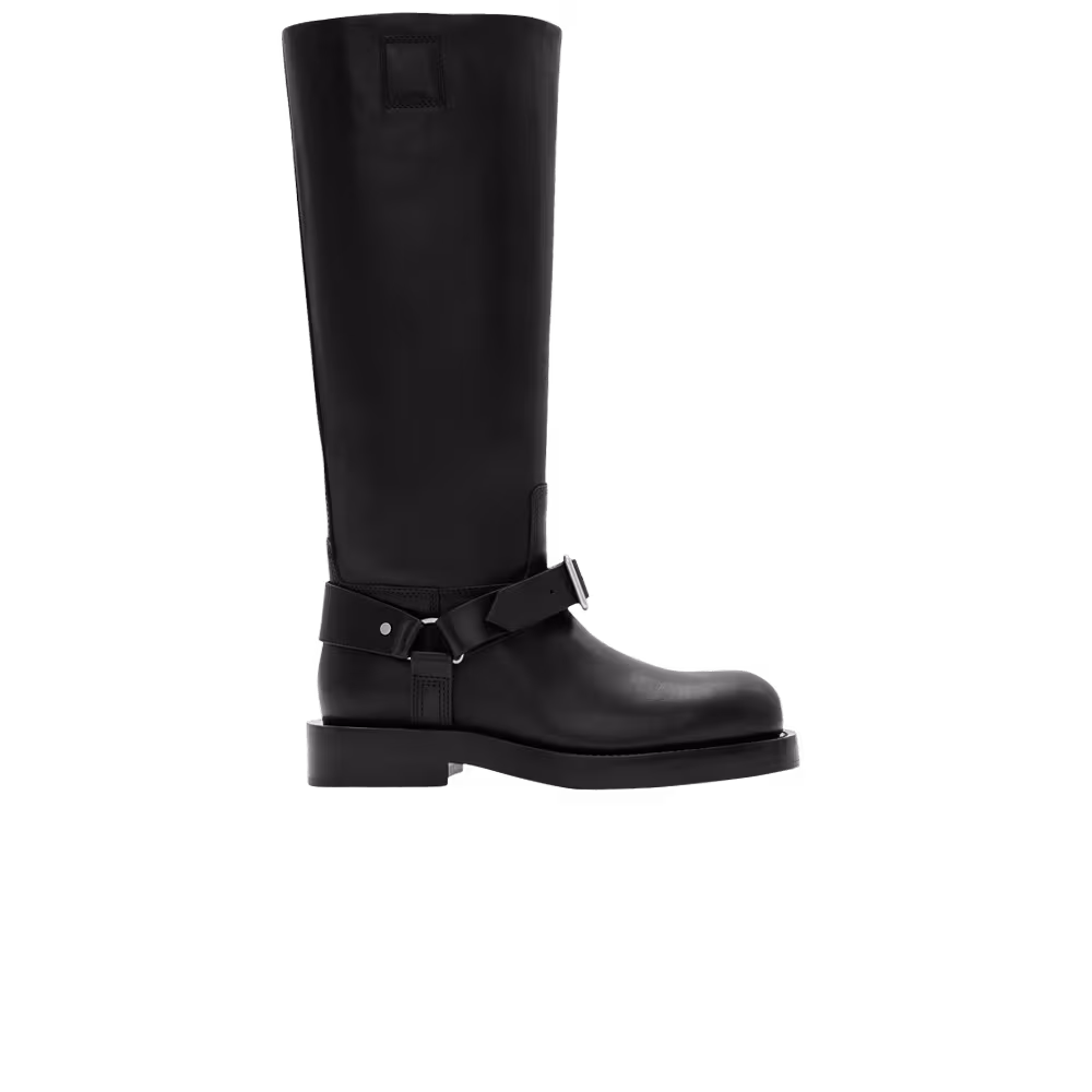 Burberry Women's Leather Saddle Tall Boot Black
