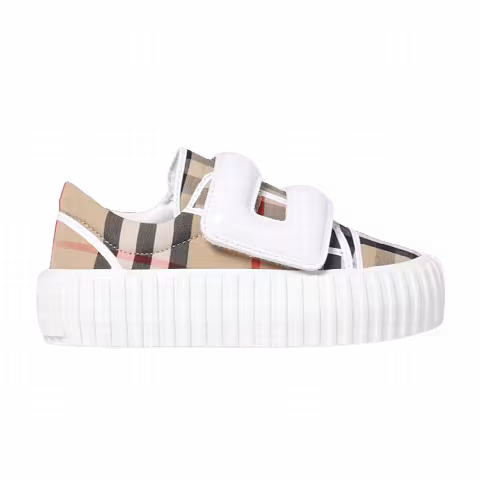 Burberry Mark Check Single Strap Sneaker Kids 'Archive Beige'