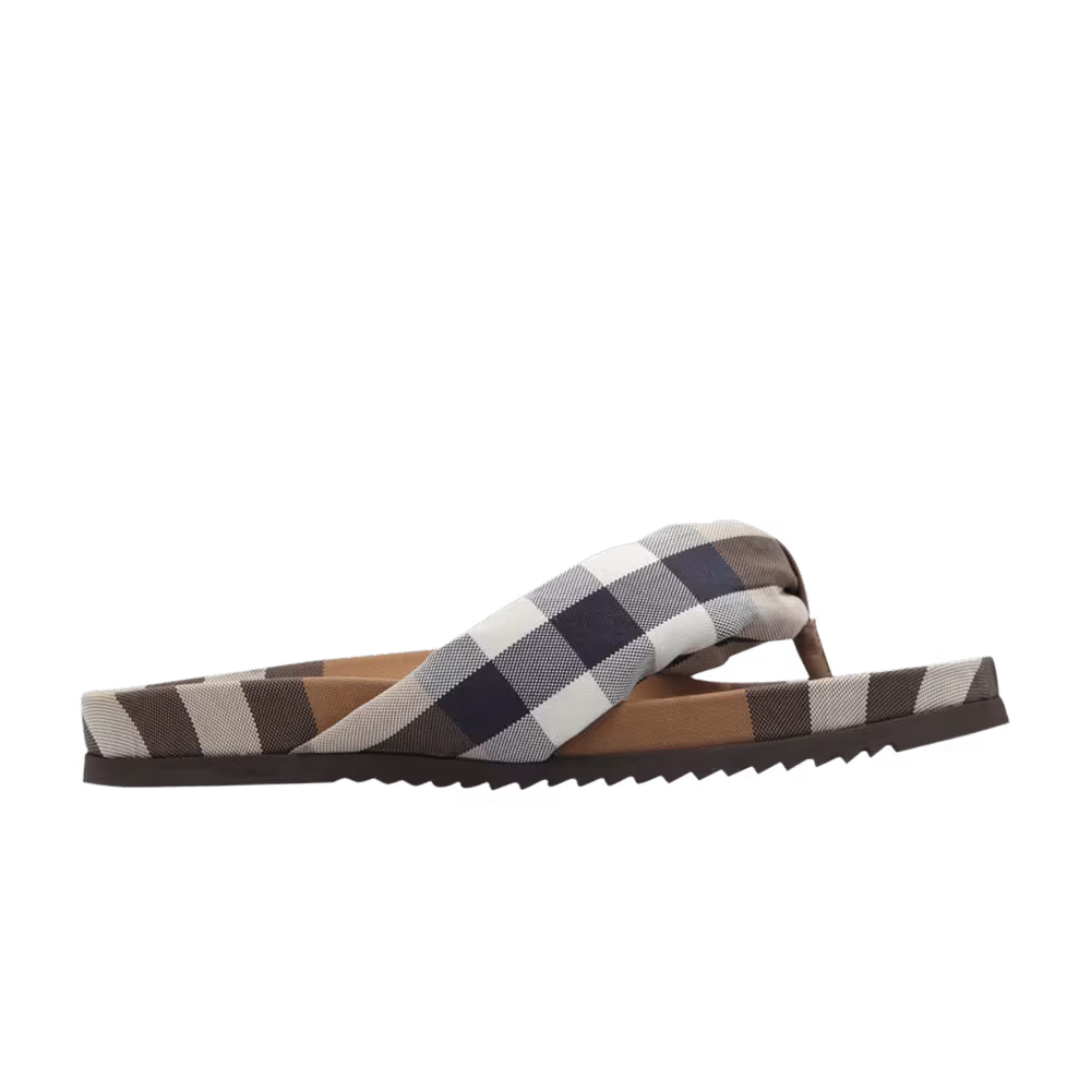 Burberry Thong Sandal Birch Brown Check