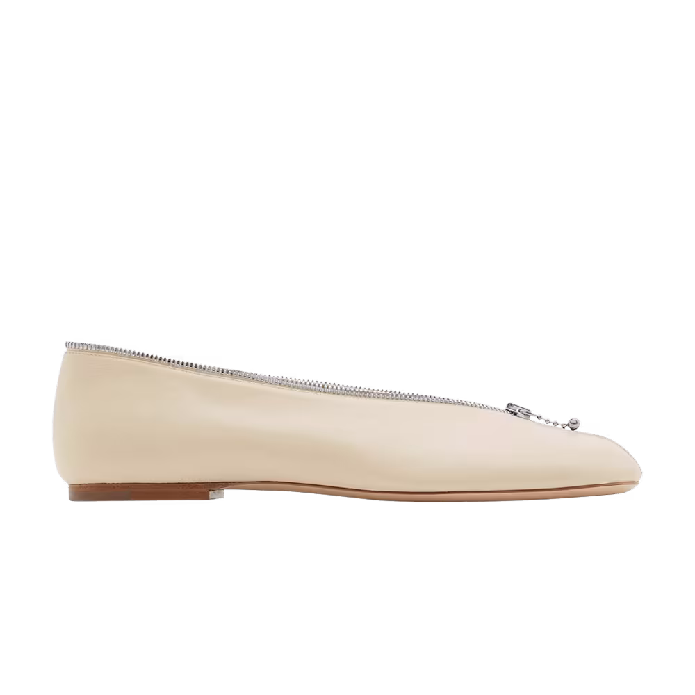 Burberry Women's Leather Sadler Zip Ballerinas Soap