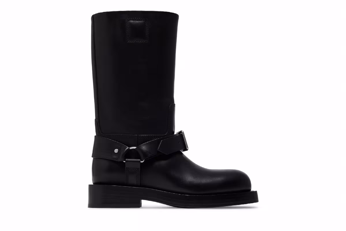 Burberry Women's Leather Saddle Low Boot Black, view 2