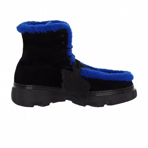 Burberry Shearling Embellished Suede Creeper Boot 'Black Knight'