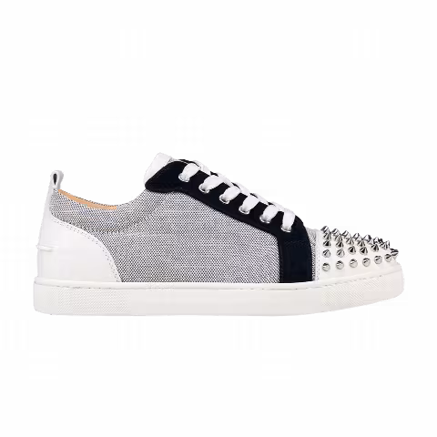 Christian Louboutin Louis Junior Spikes Orlato Flat 'White Navy'