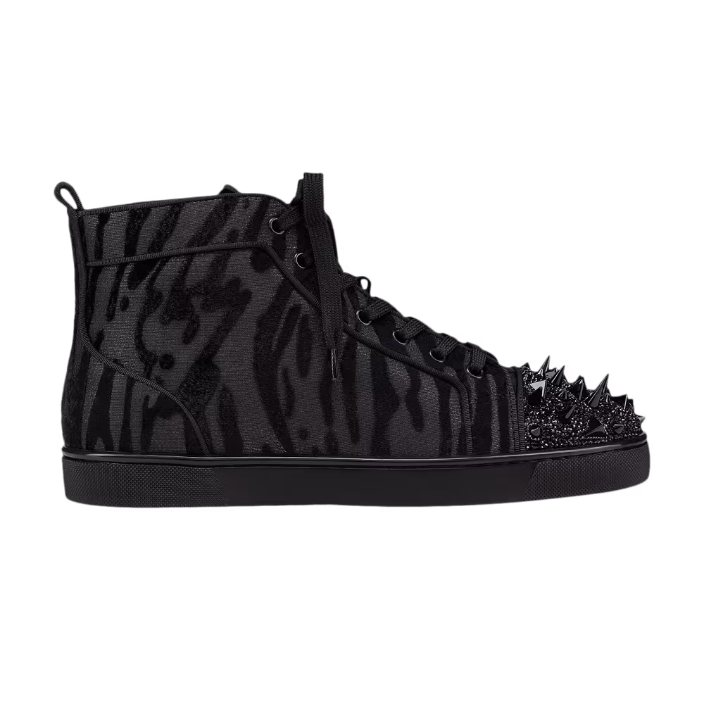 Christian Louboutin Louis Pik Pik Strass High Black Velvet Quagga
