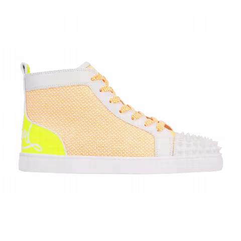 Christian Louboutin Fun Lou Spikes Flat High 'White Yellow'