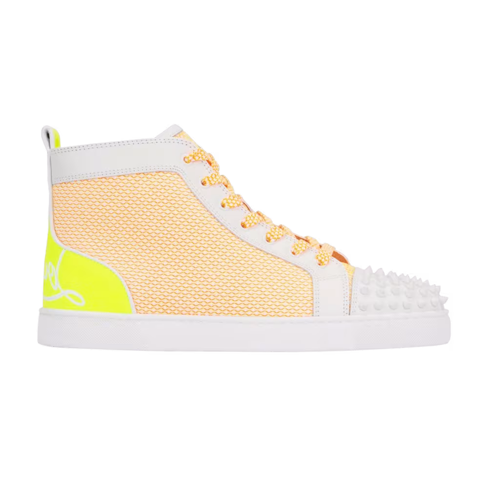 Christian Louboutin Fun Lou Spikes Flat High White Yellow