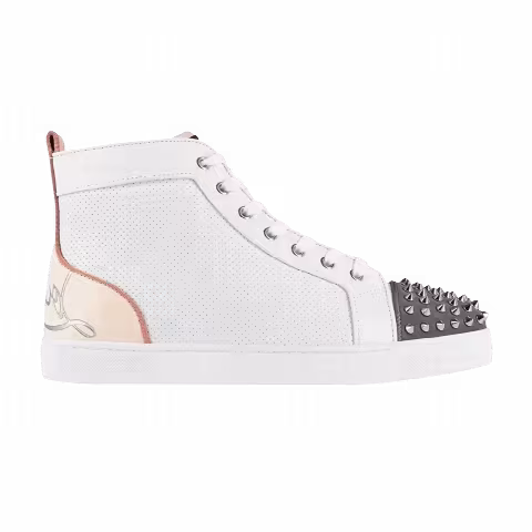 Christian Louboutin Fun Lou Spikes Flat High 'White Cream'