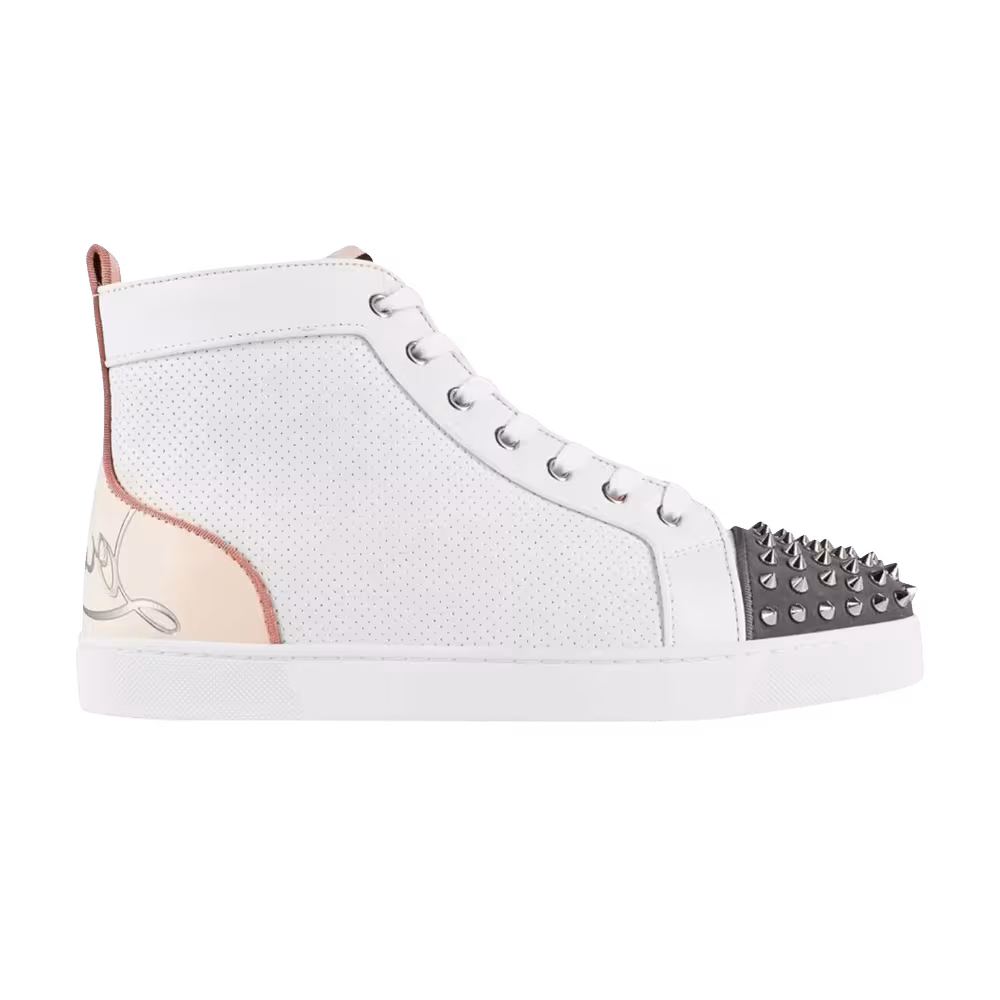Christian Louboutin Fun Lou Spikes Flat High White Cream