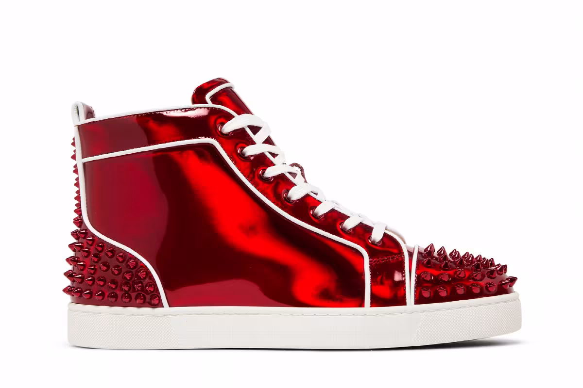 Christian Louboutin Lou Spikes 2 High Red, view 2