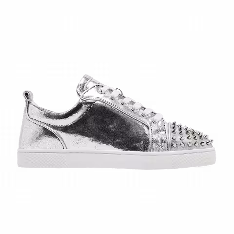Christian Louboutin Louis Junior Spikes Low 'Manoir Laminated Silver'