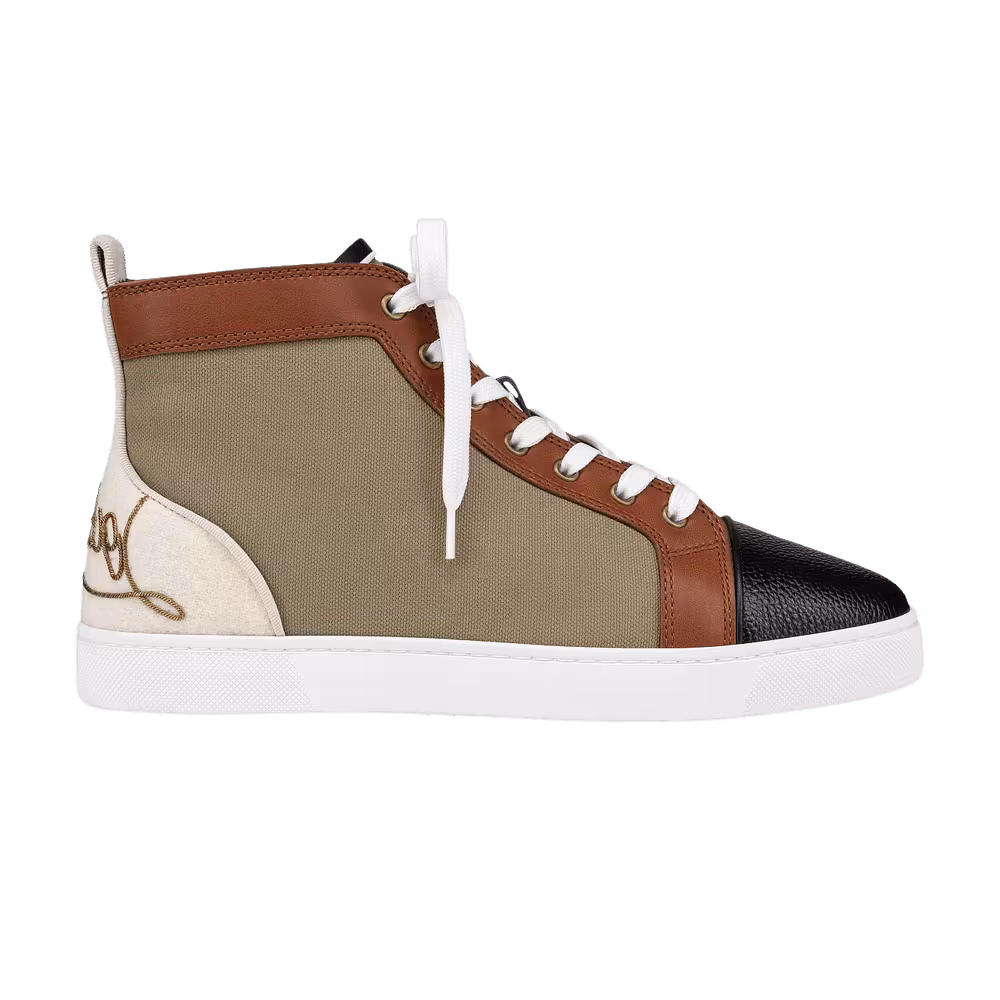 Christian Louboutin Fun Louis High Black Brown Canvas