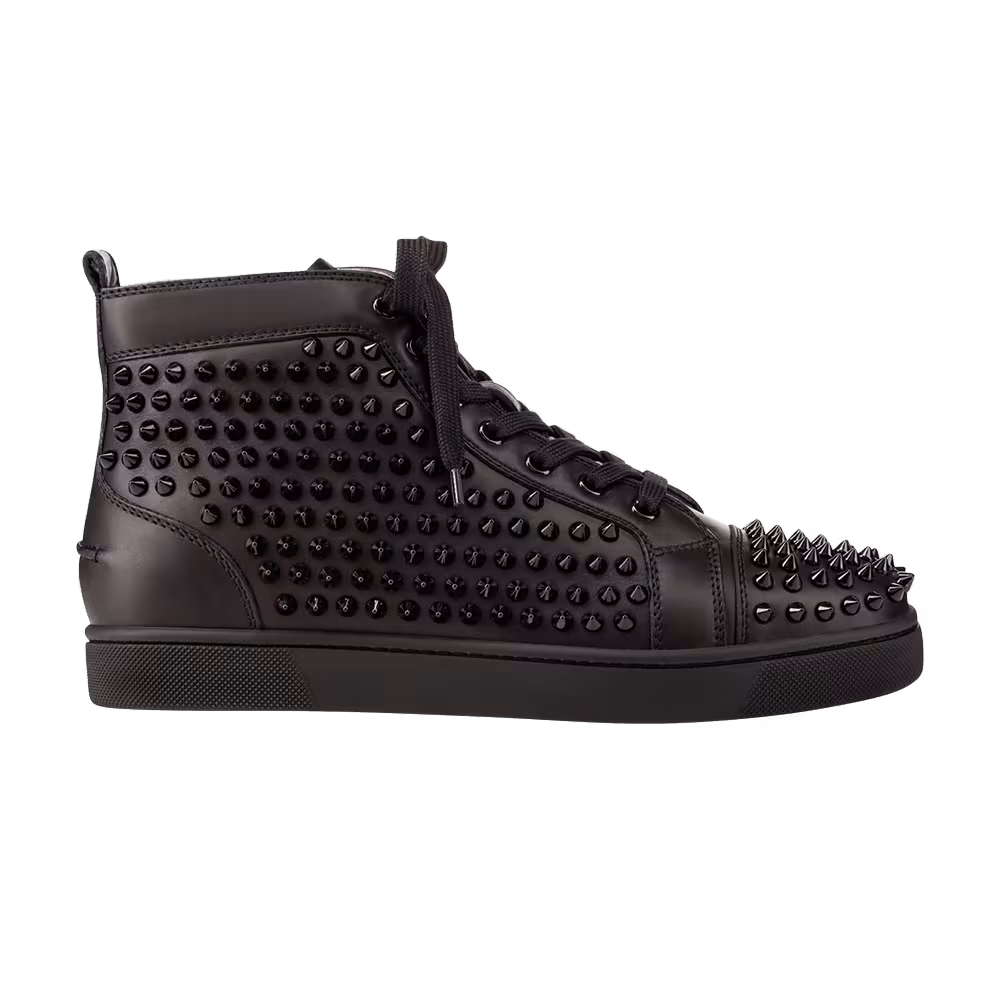Christian Louboutin Louis Flat Calf Spikes Black