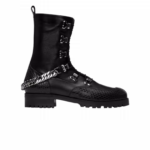 Christian Louboutin Wmns Horse Guarda Flat Calf 'Black Silver'