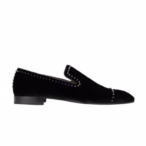 Christian Louboutin Dandeton Flat Velvet 'Black Dark Gun'
