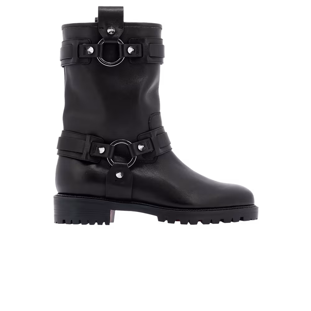 Christian Louboutin Women's Bikita Lug Flat Calf Boot Black