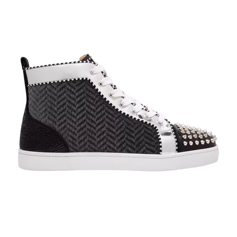 Christian Louboutin Lou Spikes Orlato Flat Black Silver