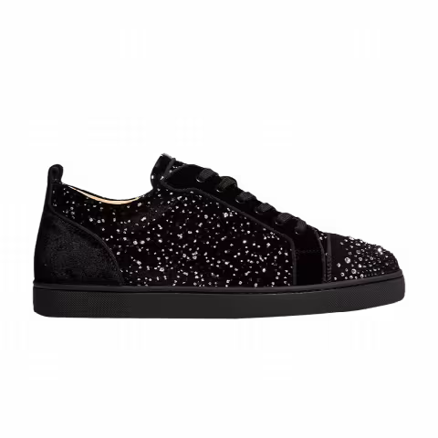 Christian Louboutin Louis Junior Degra Flat Low 'Black Silver Swarovski'