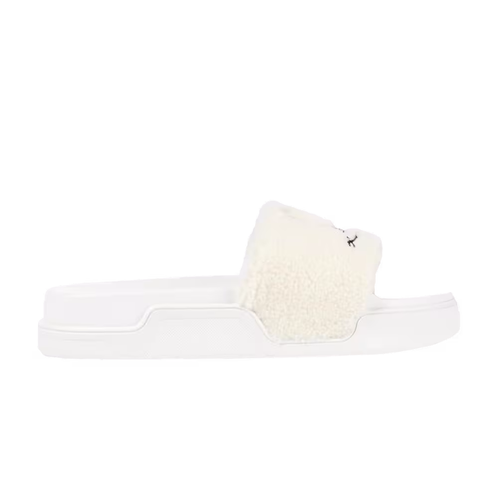 Christian Louboutin Navy Pool Flat Slide White