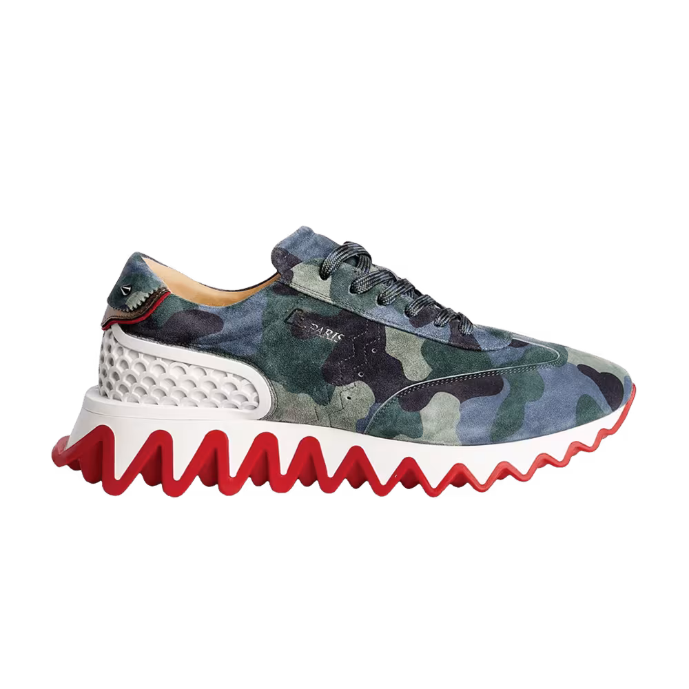 Christian Louboutin Loubishark Flat Blue Green Camo