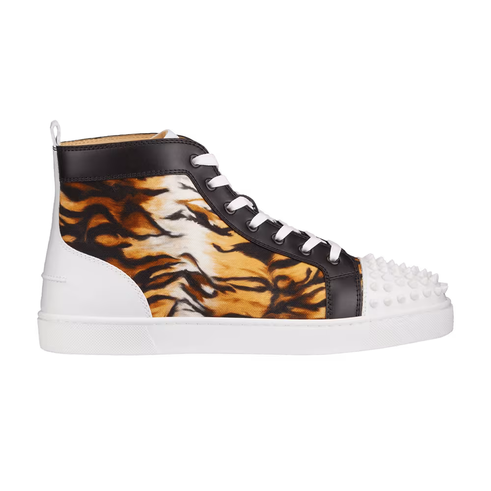 Christian Louboutin Lou Spikes Orlato Flat Tiger Print