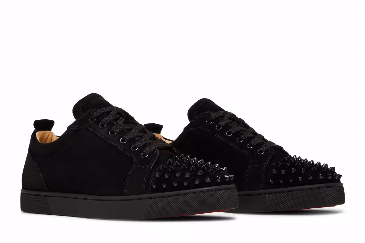 Christian Louboutin Louis Junior Spikes Flat Taupe, view 9