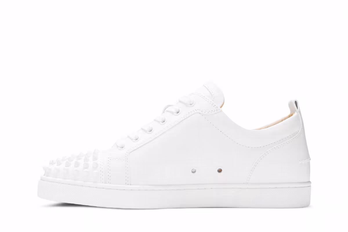 Christian Louboutin Louis Junior Spikes Flat Calf White, view 4