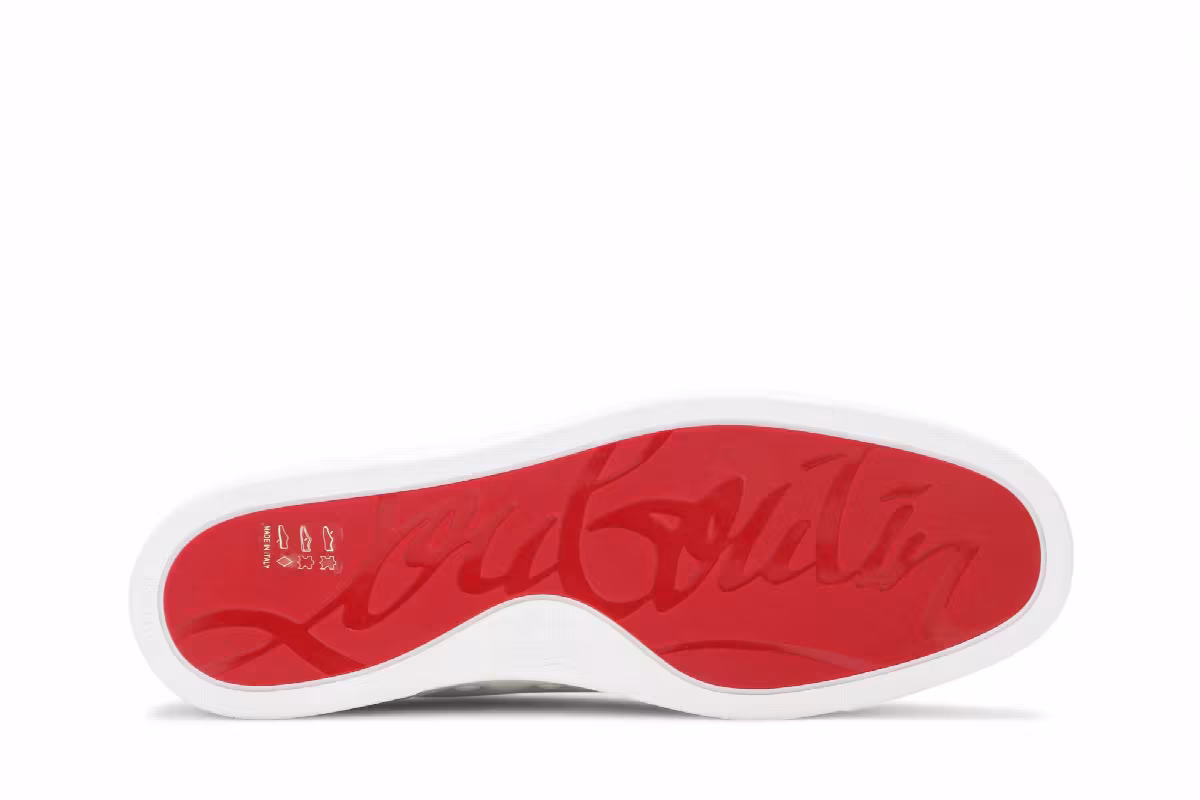 Christian Louboutin Louis Junior Spikes Flat Calf White, view 5