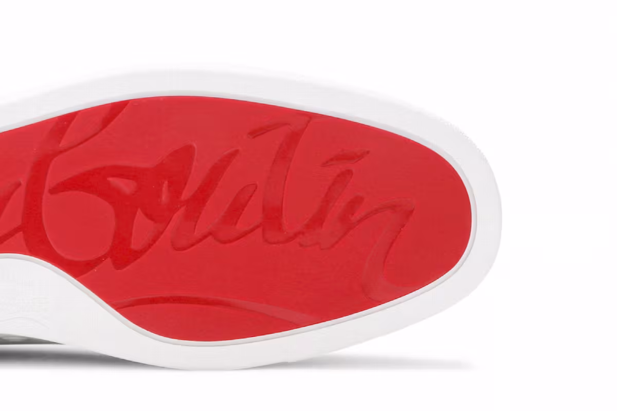 Christian Louboutin Louis Junior Spikes Flat Calf White, view 6