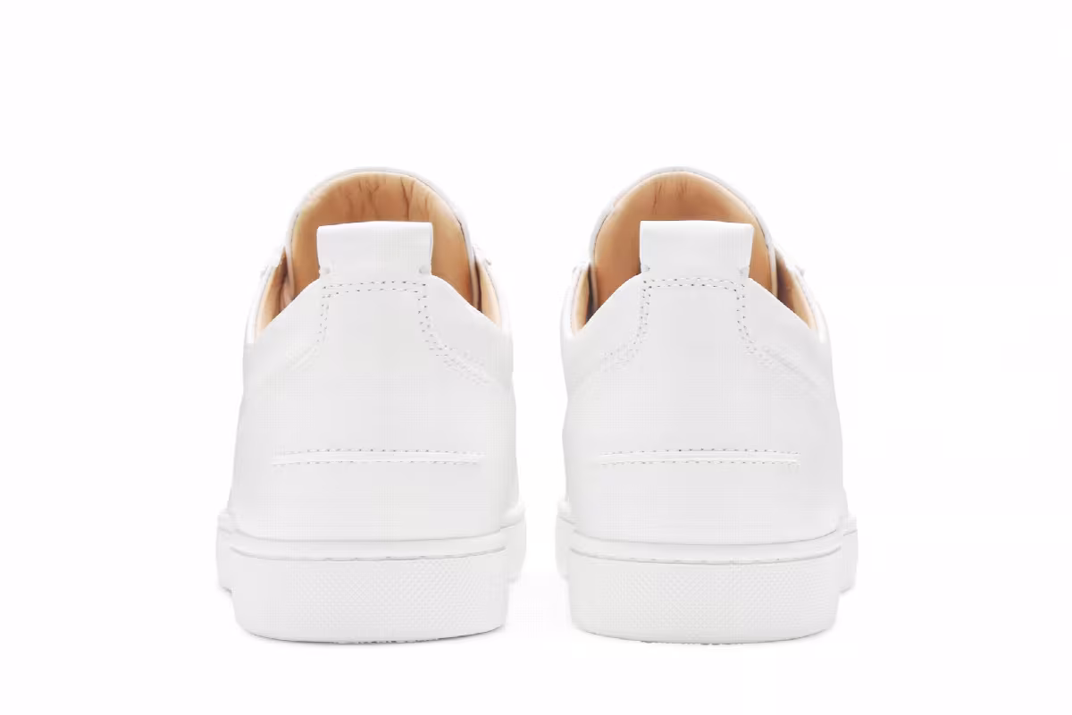 Christian Louboutin Louis Junior Spikes Flat Calf White, view 7