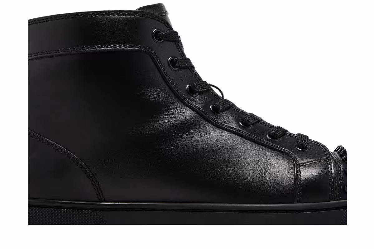 Christian Louboutin Louis Flat Calf Spikes Black, view 3