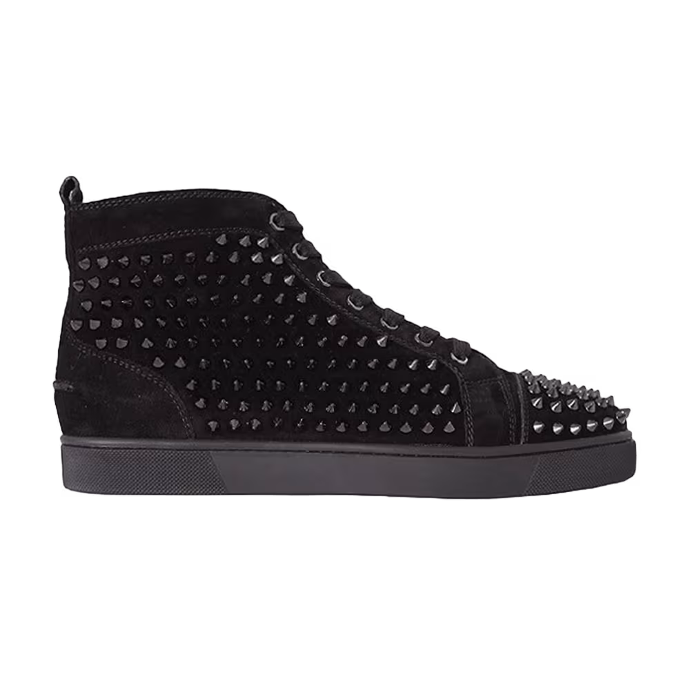 Christian Louboutin Louis Flat Calf Spikes Black