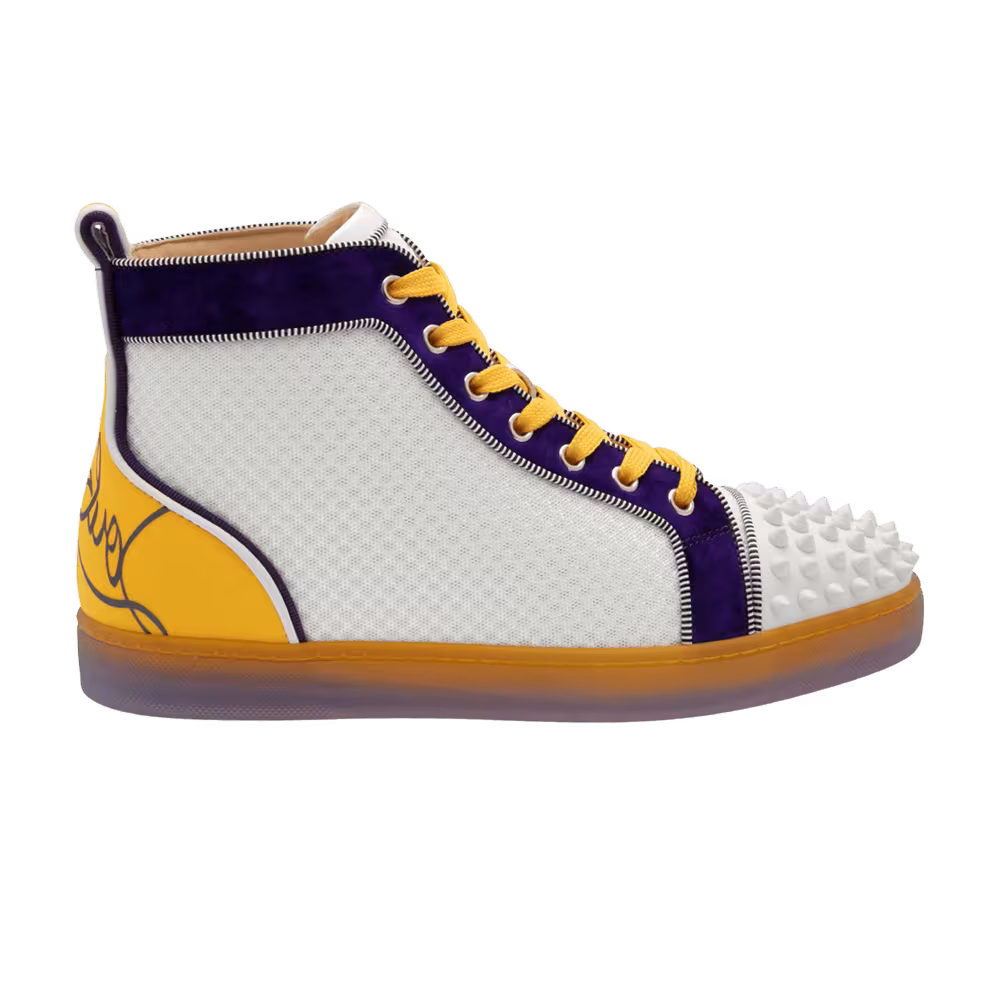Christian Louboutin Fun Lou Spikes Flat High Purple Yellow