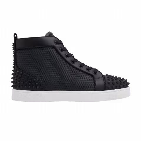 Christian Louboutin Louis Flat Calf Spikes High 'Black Matte'