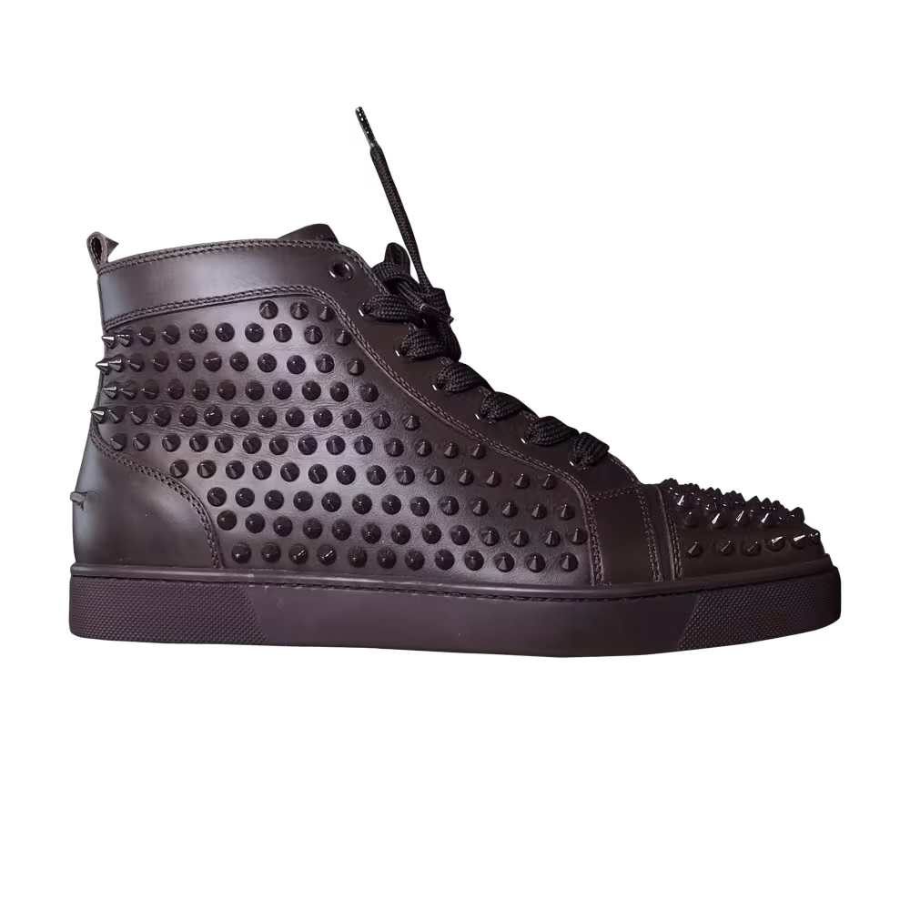 Christian Louboutin Louis Flat Calf Spikes Cramoisi