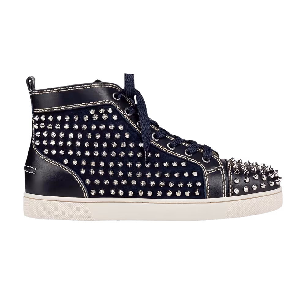 Christian Louboutin Louis Flat Calf Spikes Blue
