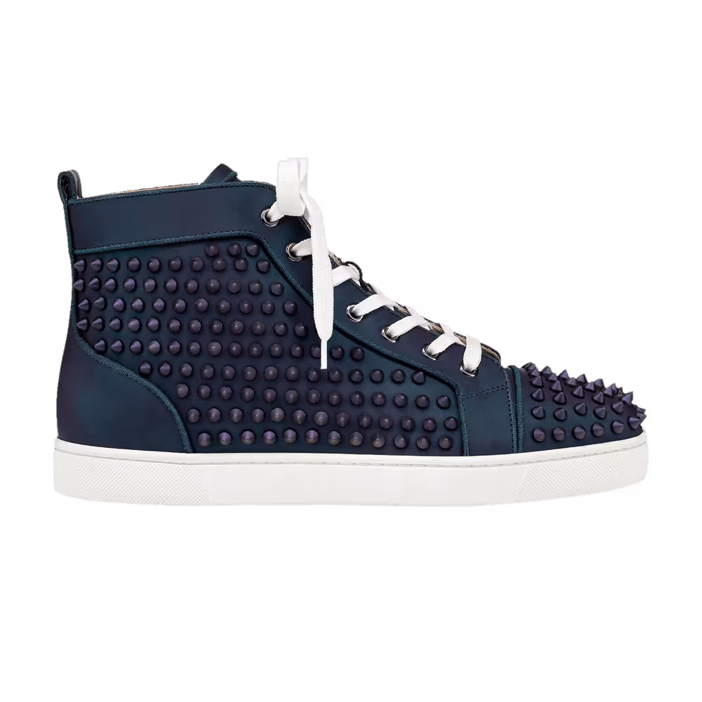Christian Louboutin Louis Flat Calf Spikes Turquoise