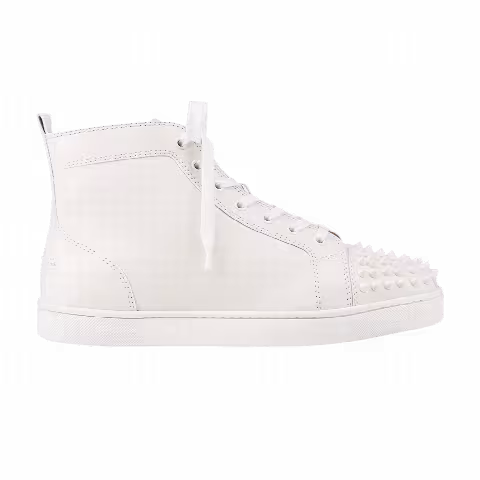 Christian Louboutin Louis Flat Calf Spikes 'White