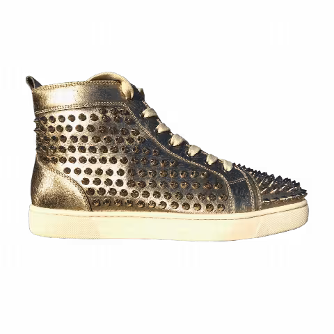 Christian Louboutin Louis Flat Calf Spikes 'Gold Metallic'