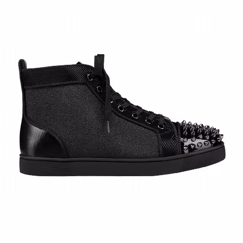 Christian Louboutin Louis Flat Calf Spikes 'Black Silver'