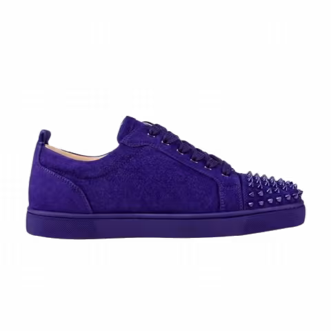 Christian Louboutin Louis Flat Calf Spikes Velour 'Blue Purple'
