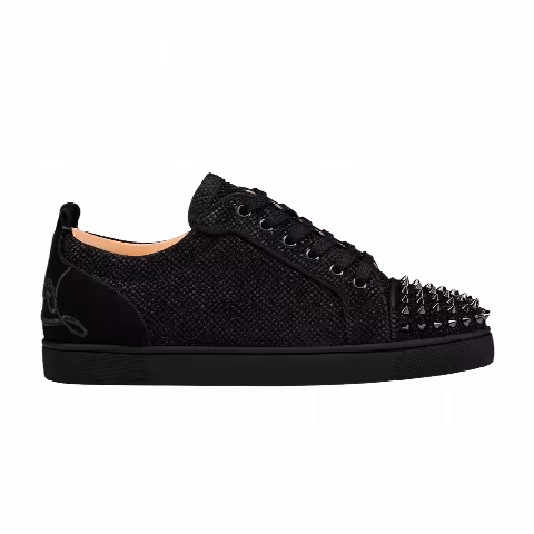 Christian Louboutin Fun Louis Junior Spikes Flat 'Black Velvet'