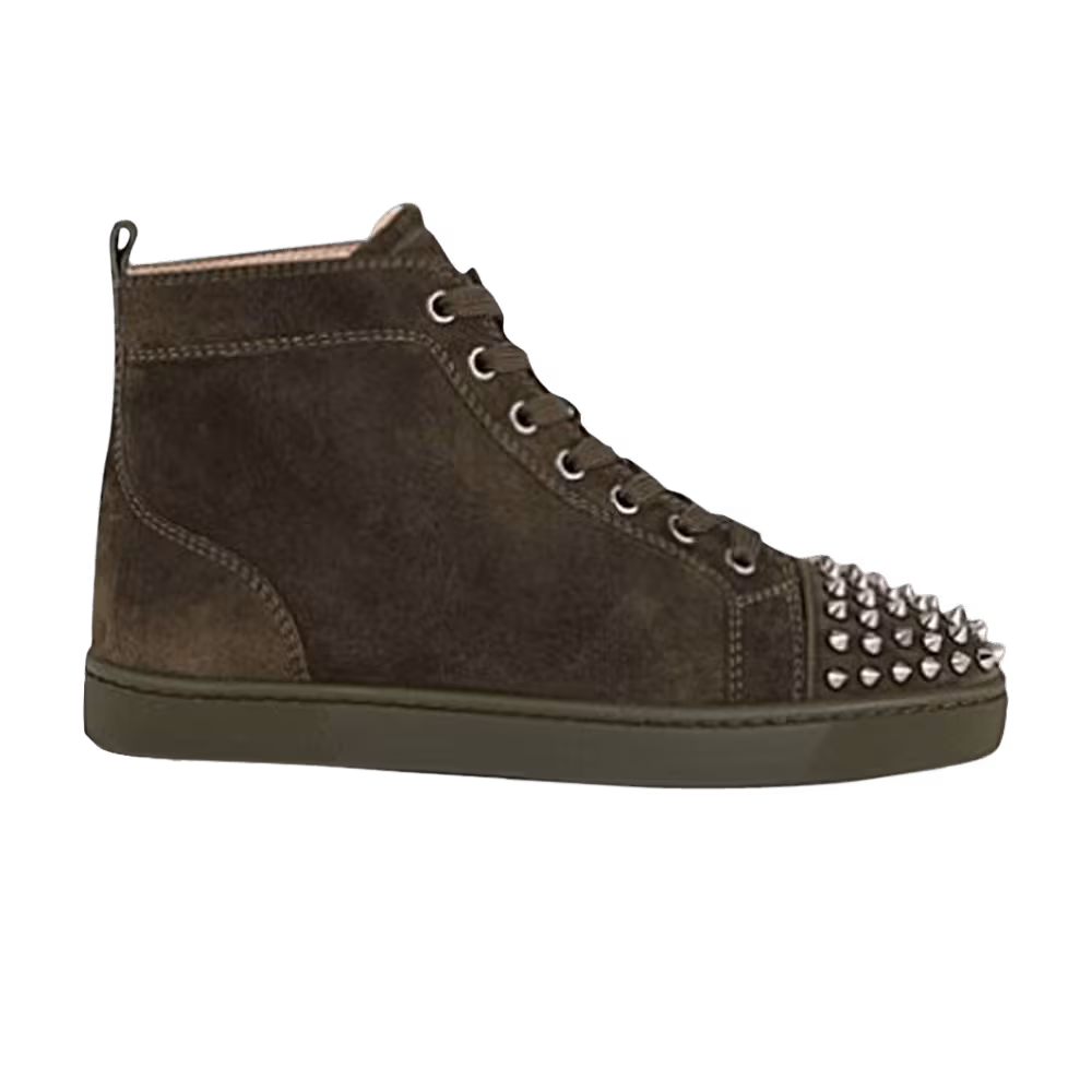 Christian Louboutin Louis Flat Calf Spikes Tyrol Gunmetal