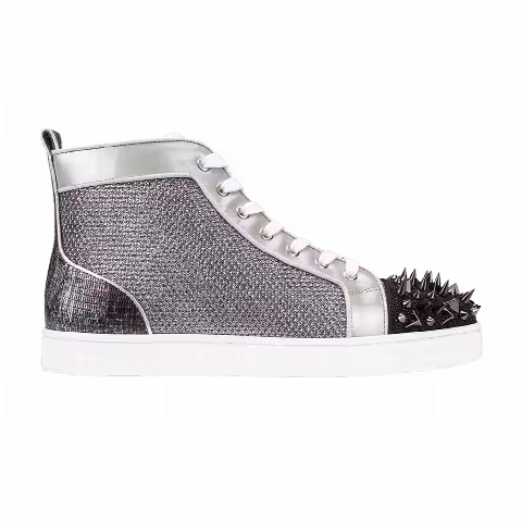 Christian Louboutin Louis Orlato Flat Calf Spikes 'Version Multi - Silver'