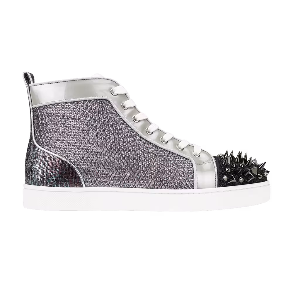 Christian Louboutin Louis Orlato Flat Calf Spikes Version Multi - Silver