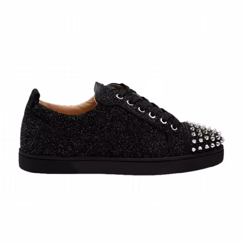 Christian Louboutin Louis Junior Spikes Orlato Flat 'Black Silver'