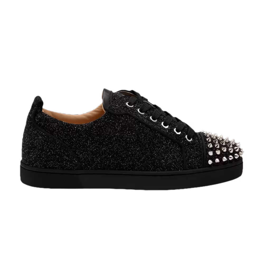 Christian Louboutin Louis Junior Spikes Orlato Flat Black Silver