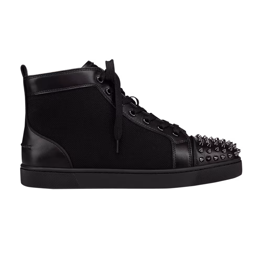 Christian Louboutin Louis Flat Calf Spikes High Black
