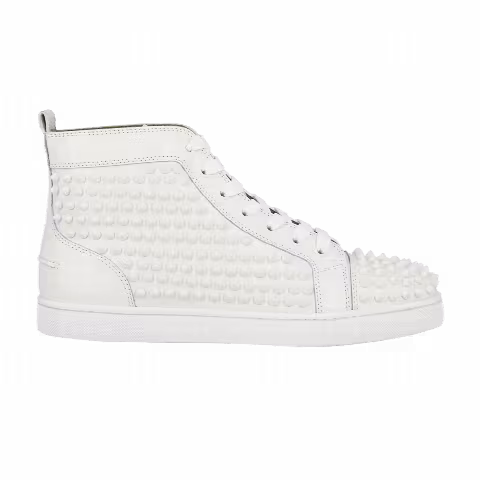 Christian Louboutin Yang Louis Calf Laminato Dino Spikes 'Latte Silver'