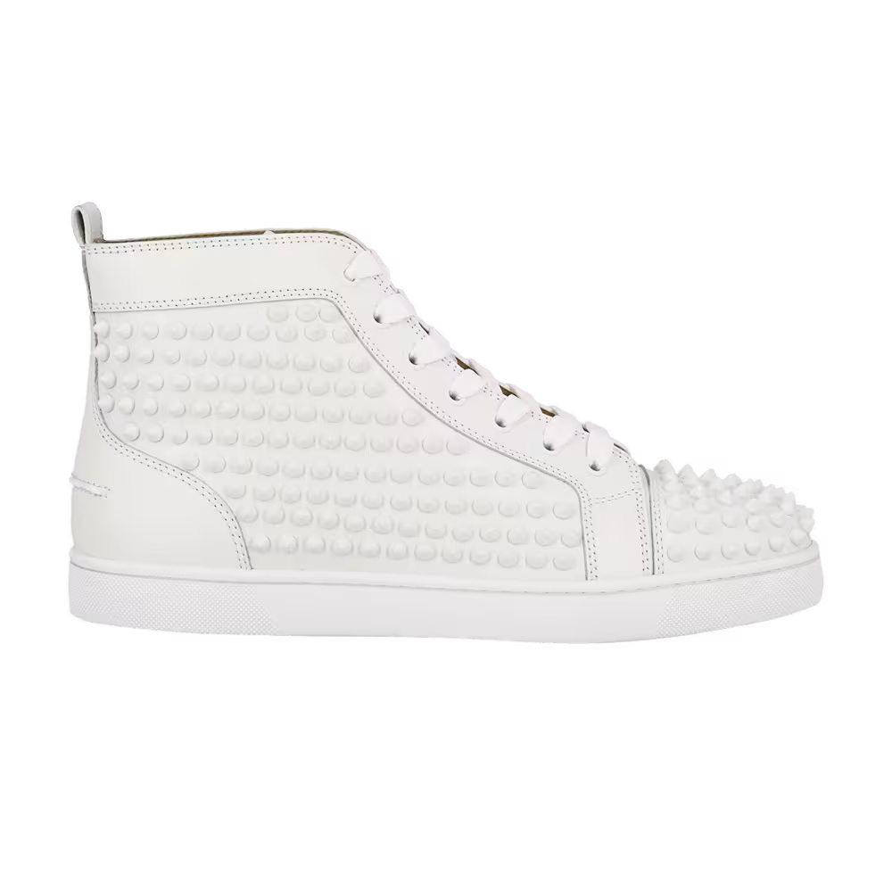 Christian Louboutin Yang Louis Calf Laminato Dino Spikes Latte Silver
